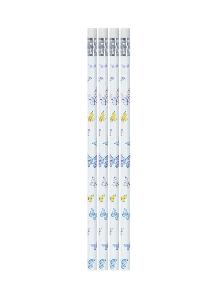 סט 4 עפרונות פרפרים
