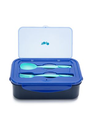 קופסת אוכל 2 ב 1 כחול