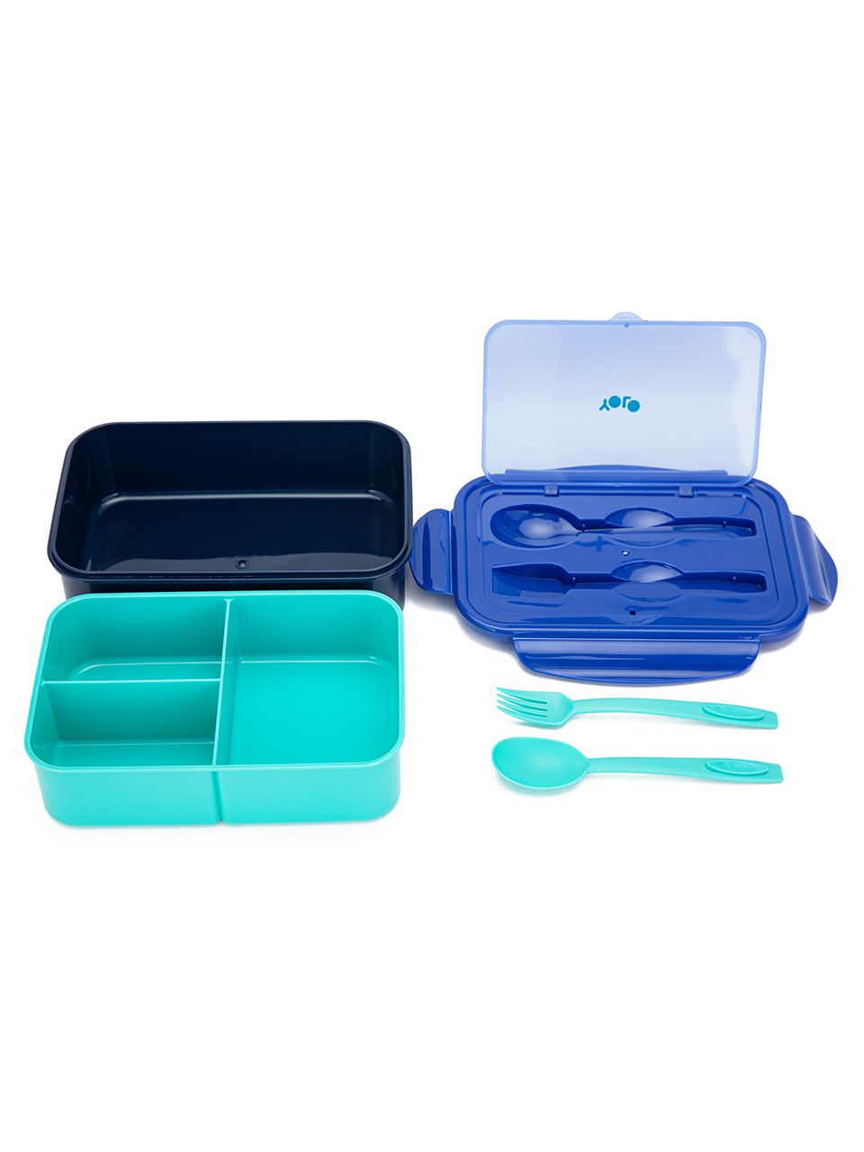 קופסת אוכל 2 ב 1 כחול