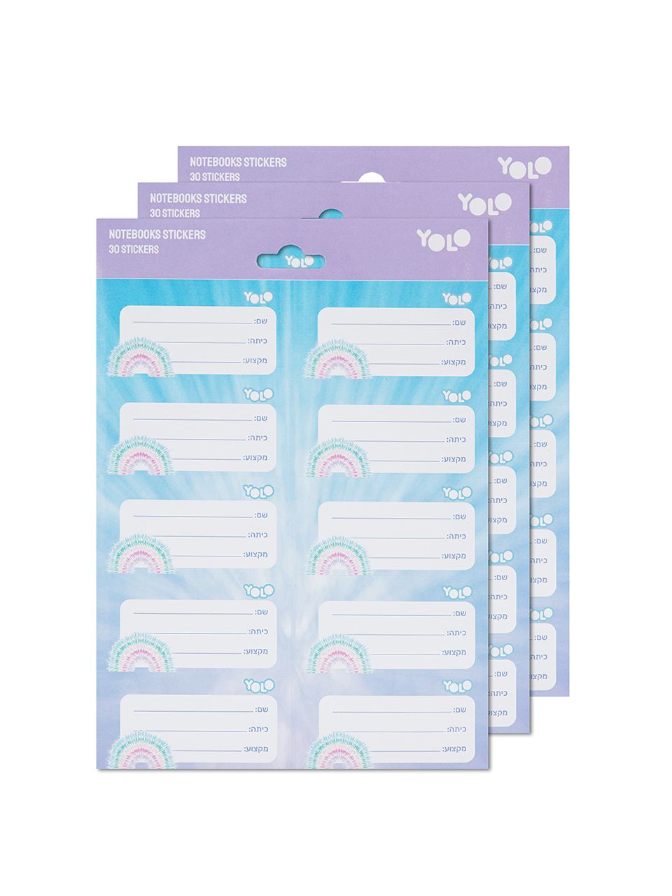 מארז 30 מדבקות שם קשת טאי דאי